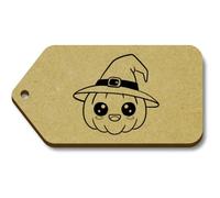Azeeda 10 x 'Cute Kawaii Halloween Pumpkin in A Hat ' 66mm x 34mm Gift Tags (TG00147769)