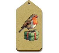 Azeeda 10 x 'Festive Robin' MDF Gift Tags - S (TG00163819)