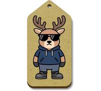 Azeeda 10 x 'Grumpy Deer Wearing Sunglasses' 66mm x 34mm Gift Tags (TG00153817)