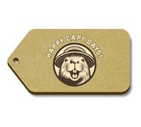 Azeeda 10 x 'Happy Capybara Days' 66mm x 34mm Gift Tags (TG00151694)