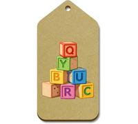 Azeeda 10 x Large 'Alphabet Blocks' Wooden Gift Tags (TG00156130)