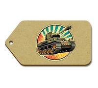 Azeeda 10 x Large 'Army Tank' Wooden Gift Tags (TG00154791)