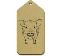 Azeeda 10 x Large 'Chester White Pig' Wooden Gift Tags (TG00153550)