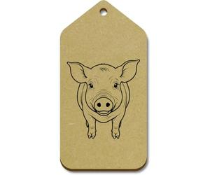 Azeeda 10 x Large 'Chester White Pig' Wooden Gift Tags (TG00153550)