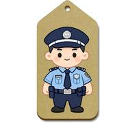 Azeeda 10 x Large 'Chibi Police Officer' Wooden Gift Tags (TG00153732)