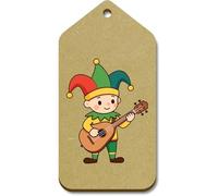 Azeeda 10 x Large 'Court Jester Playing Lute' Wooden Gift Tags (TG00154745)