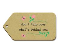 Azeeda 10 x Large 'Don't Trip Over What's Behind You' Wooden Gift Tags (TG00147536)