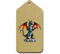Azeeda 10 x Large 'Dragon with Gem' Wooden Gift Tags (TG00157971)
