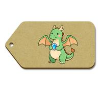 Azeeda 10 x Large 'Dragon with Gem' Wooden Gift Tags (TG00157979)