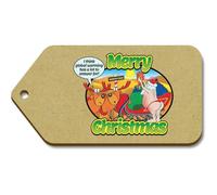 Azeeda 10 x Large 'Father Christmas and Reindeers' Wooden Gift Tags (TG00155021)