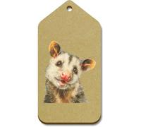 Azeeda 10 x Large 'Funny Opossum' Wooden Gift Tags (TG00158267)