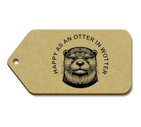 Azeeda 10 x Large 'Funny Otter' Wooden Gift Tags (TG00158899)