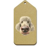 Azeeda 10 x Large 'Funny Poodle Dog Portrait' Wooden Gift Tags (TG00155851)