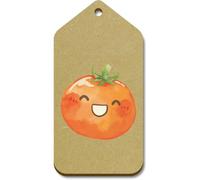 Azeeda 10 x Large 'Funny Tomato' Wooden Gift Tags (TG00161774)