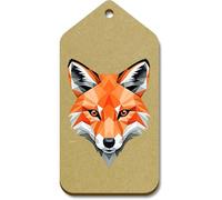 Azeeda 10 x Large 'Geometric Fox Head' Wooden Gift Tags (TG00153474)