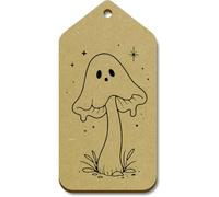 Azeeda 10 x Large 'Ghost Mushroom Outline' Wooden Gift Tags (TG00159805)