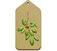 Azeeda 10 x Large 'Hanging Mistletoe' Wooden Gift Tags (TG00157259)