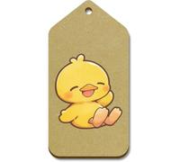 Azeeda 10 x Large 'Happy Duck Sitting' Wooden Gift Tags (TG00161730)