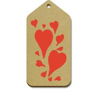 Azeeda 10 x Large 'Many Red Hearts' Wooden Gift Tags (TG00138167)