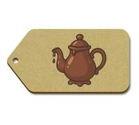 Azeeda 10 x Large 'Melting Chocolate Teapot' Wooden Gift Tags (TG00155283)