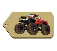 Azeeda 10 x Large 'Monster Truck' Wooden Gift Tags (TG00097740)