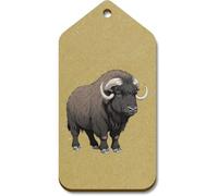 Azeeda 10 x Large 'Musk Ox' Wooden Gift Tags (TG00156330)
