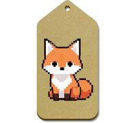 Azeeda 10 x Large 'Pixel Style Red Fox' Wooden Gift Tags (TG00153478)