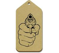 Azeeda 10 x Large 'Point Blank' Wooden Gift Tags (TG00156989)