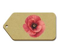 Azeeda 10 x Large 'Poppy Flower Top View' Wooden Gift Tags (TG00159633)
