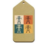 Azeeda 10 x Large 'Power Transmission Structures' Wooden Gift Tags (TG00145883)
