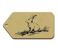 Azeeda 10 x Large 'Rabbit Sitting ' Wooden Gift Tags (TG00157649)