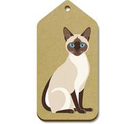 Azeeda 10 x Large 'Siamese Cat' Wooden Gift Tags (TG00154109)