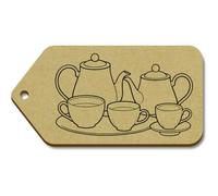 Azeeda 10 x Large 'Toy Tea Set' Wooden Gift Tags (TG00156122)