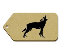 Azeeda 10 x Large 'Wolf Howling Silhouette' Wooden Gift Tags (TG00156632)