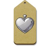Azeeda 10 x 'Pixel Style Heart-Shaped Pendant' 66mm x 34mm Gift Tags (TG00154387)