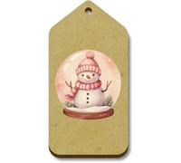Azeeda 10 x 'Snowman in Snow Globe' 66mm x 34mm Gift Tags (TG00149146)