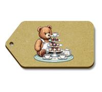 Azeeda 10 x 'Teddy Bear Tea Party' MDF Gift Tags - S (TG00163457)