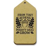 Azeeda 10 x 'Tiny Acorns, Mighty Oaks' MDF Gift Tags - S (TG00147589)