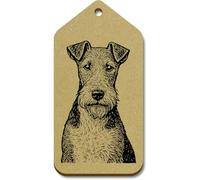 Azeeda 10 x 'Wire Fox Terrier Portrait' MDF Gift Tags - L (TG00149033) | 99mm Present and Luggage Tags for Gifts and Travel