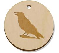 Azeeda 11 x 34mm 'Crow Silhouette Illustration' Wooden Pendants/Charms (PN00077113)