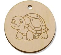 Azeeda 11 x 34mm 'Cute Tortoise Standing' Wooden Pendants/Charms (PN00076100)