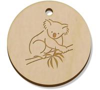 Azeeda 11 x 34mm 'Koala in a Gum Tree' Wooden Pendants/Charms (PN00078133)