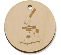 Azeeda 11 x 34mm 'Microscope with Slide' Wooden Pendants/Charms (PN00074831)