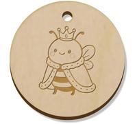Azeeda 11 x 34mm 'Queen Bee' Wooden Pendants/Charms (PN00076160)
