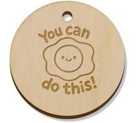 Azeeda 11 x 34mm 'You Can Do This with Cute Fried Egg' Wooden Pendants/Charms (PN00076137)