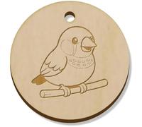 Azeeda 11 x 34mm 'Zebra Finch' Wooden Pendants/Charms (PN00076752)