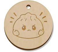 Azeeda 11 x 'Grumpy Dumpling' Wooden Pendants - 34mm (PN00079372)