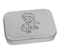Azeeda 110mm 'Boy Playing Rugby' Metal Hinged Tin/Storage Box (TT00302212)
