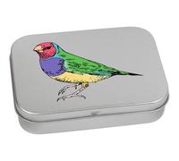 Azeeda 110mm 'Gouldian Finch' Metal Hinged Tin/Storage Box (TT00260065)