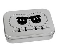 Azeeda 110mm 'Pair Of Sheep' Metal Hinged Tin/Storage Box (TT00045967)